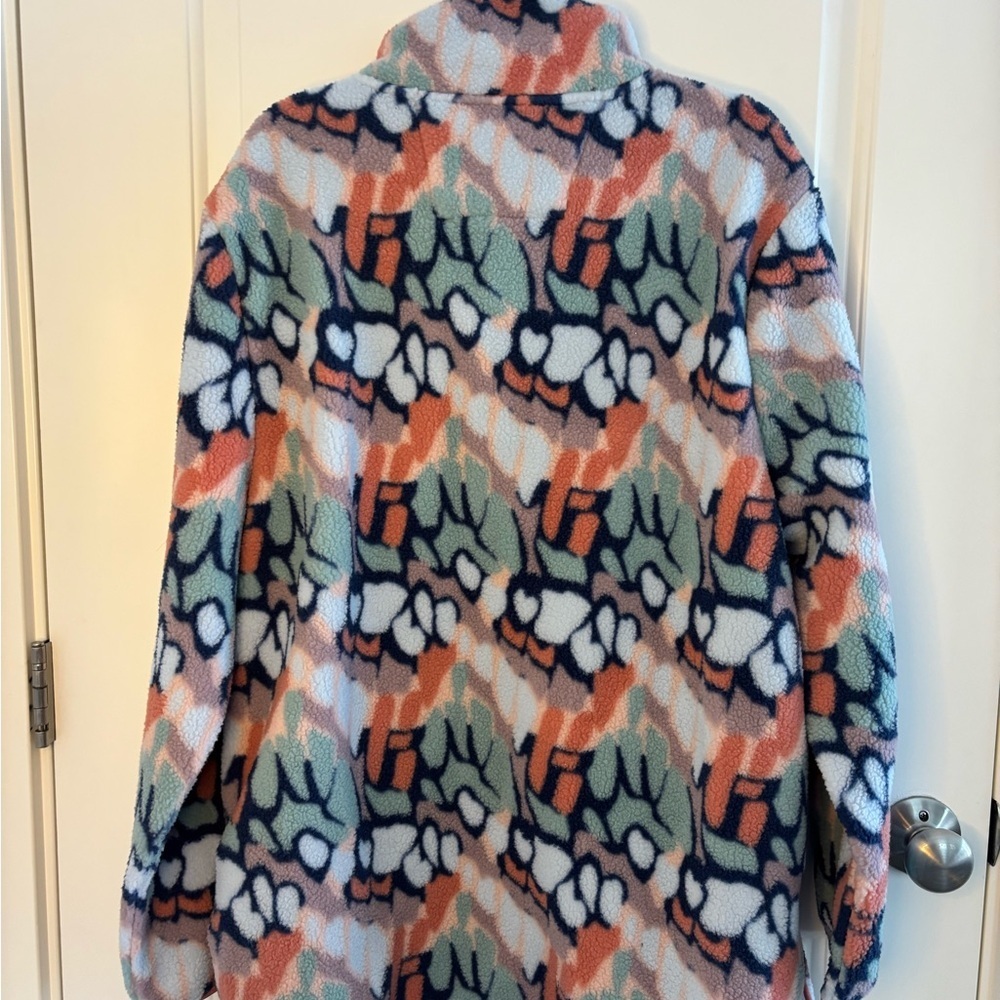 Colorful Mountain and Isles Patterned Fleece Pullover - Picture 7 of 10